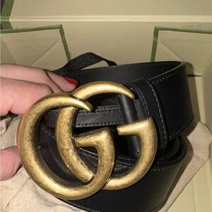 Gucci Black Leather Belt